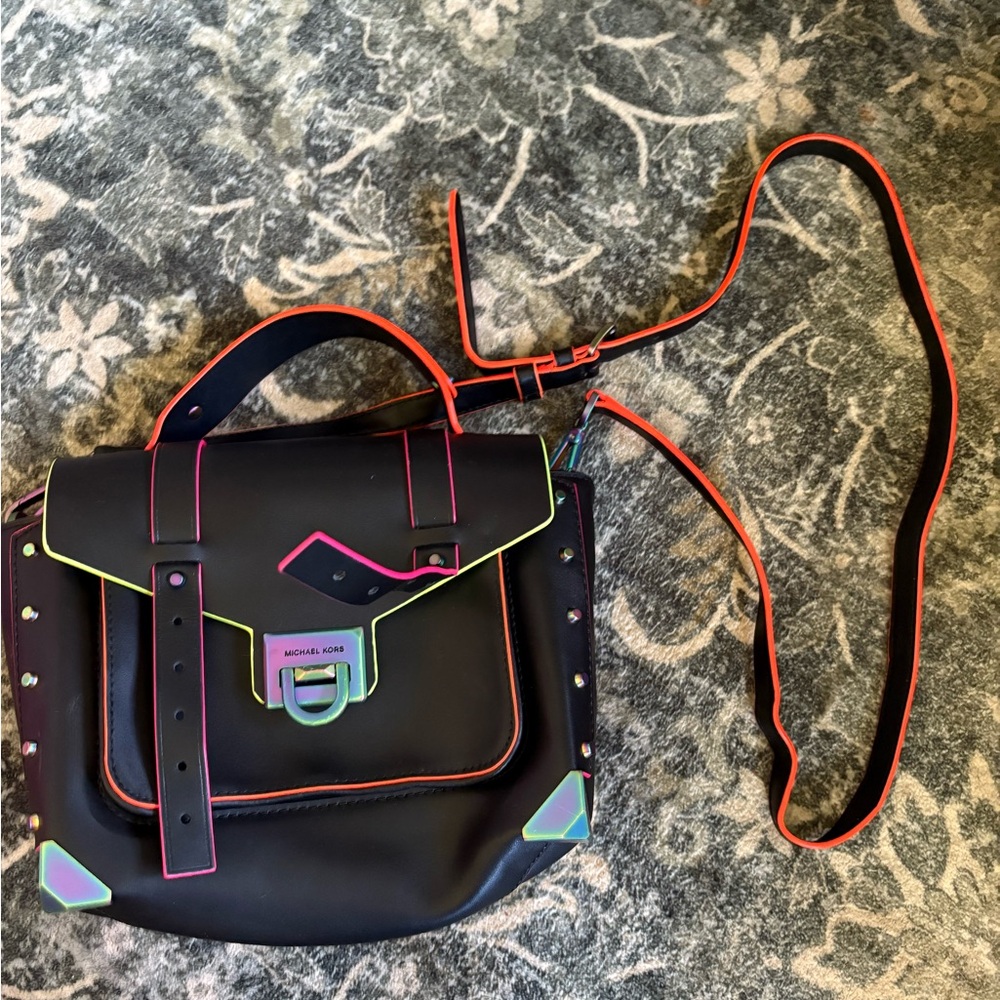 Michael Kors Black bag with neon detailing